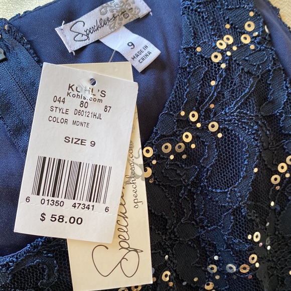 Dark blue with sequins size 9 dress Speechless - Picture 4 of 5